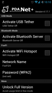 widok aplikacji PdaNet