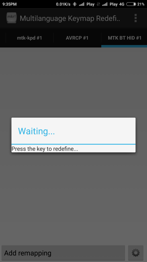 KeyMapRedefiner click your button
